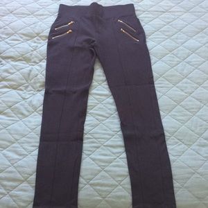 Ci Sono Black leggings with gold zippers